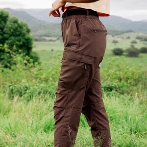 Zorali Women's 14 Venture Pants Brown Ironbark Cargo Outdoor Hiking Nylon Gorp